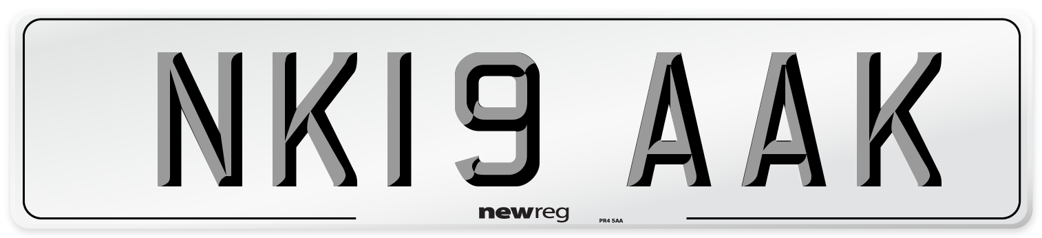 NK19 AAK Number Plate from New Reg